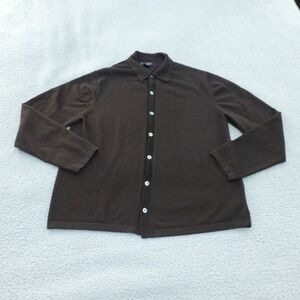Banana Republic Sweater Mens XL Brown Stretch Merino Wool Button Front Cardigan